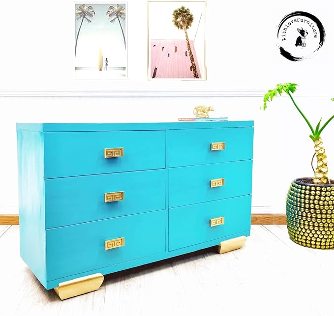 Dixie Belle Paint Company Chalk Finish Furniture Paint - Pure Ocean (8oz) - Matte Bright Teal Chic Chalk Mineral DIY Furniture Paint