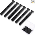 Zonon 6 Pcs 4 Hole Die Cast T Shaped Pivot Bar 3 Inches Mental Window Pivot Bar Sturdy Window Replacement Parts for Home Replacement (Black)