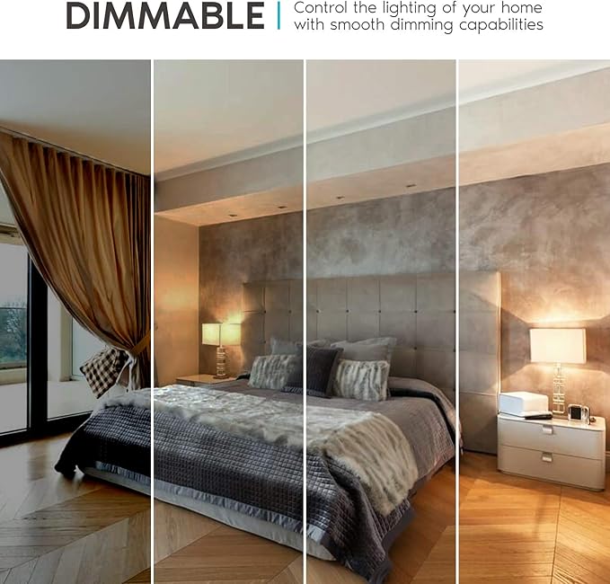 LUXRITE A19 LED Light Bulb 60W Equivalent, 3000K Soft White Dimmable, 800 Lumens, Standard LED Bulb 9W, E26 Base, Energy Star, Enclosed Fixture Rated, Perfect for Lamps and Home Lighting (4 Pack)