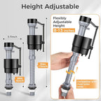 Universal Toilet Flusher Replacement Kit, Toilet Fill Valve Replacement Kit, Toilet Parts Inside Tank Kit, Adjustable, Quiet and Easy to Install (3-Pack)