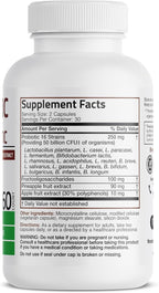 Bronson Probiotic 50 Billion CFU + Prebiotic with Apple Polyphenols & Pineapple Fruit Extract for Women & Men Non-GMO, 60 Vegetarian Capsules