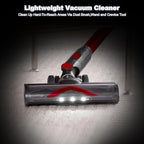 Vacuum Cleaners for Home - Cordless Stick Vacuum Cleaner, Lightweight High Power Vac for Pet Hair Carpet Hardwood Floor, Handheld Portable Wireless Rechargeable Battery Household Vac,Red