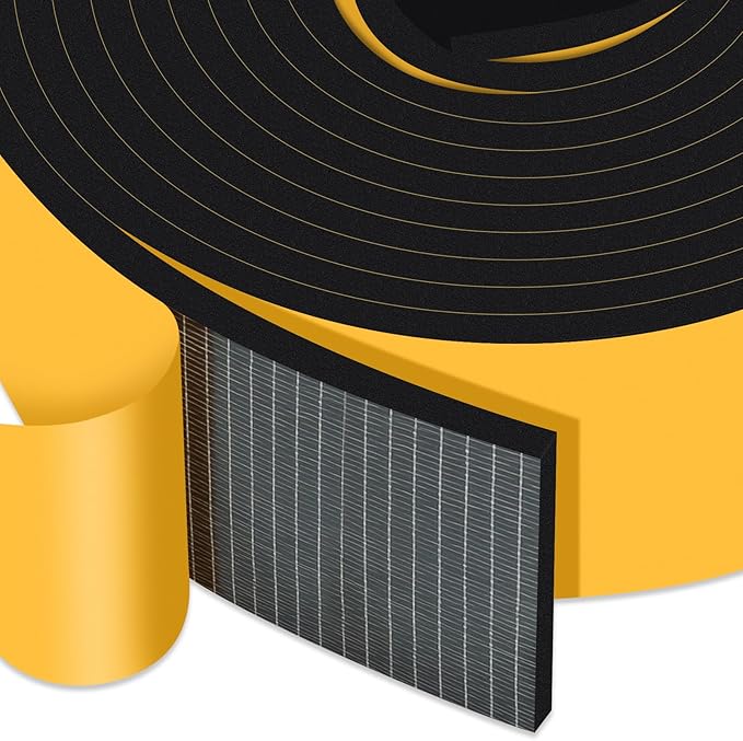 Weather Stripping Door Seal Strip, Adhesive Foam Insulation Tape for Doors and Windows, High Density Weather Stripping for Door Frame, SoundProof Weatherproof Dustproof(2 in x 1/4 in x 13Ft