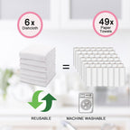 kimteny 13x28 Inches Kitchen Cloth Dish Towels, 400 GSM Premium Dishcloths, Super Absorbent Coral Velvet Microfiber Cleaning Cloths, Fast Drying Rags for Washing Dishes (6 Pack, White)