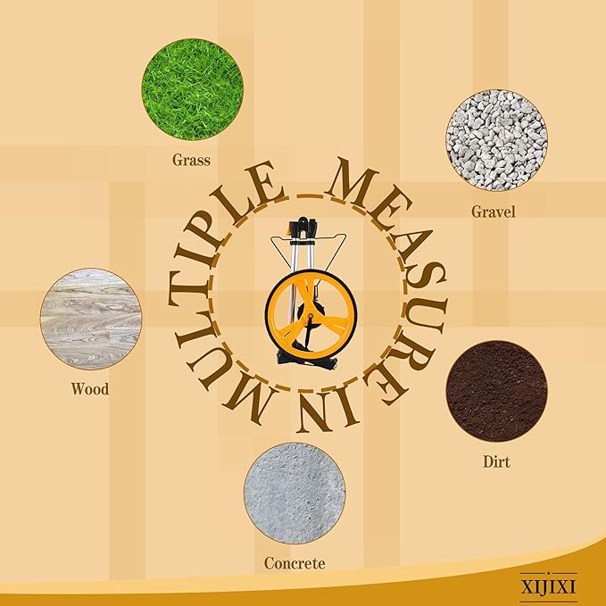 Measuring Wheel Digital Display,Folding Portable Distance Measurement Wheel,12.5”Diameter Wheel,Carrying With cloth backpack(Yellow）