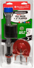 Fluidmaster K-400H-040-T5 PerforMAX Fill Valve and 3-Inch Flapper Toilet Repair Kit, Multicolor