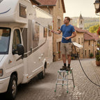 Zonon 47" L x 11.8" W x 24" to 35" H Folding Work Platform Portable Scaffolding Step Stool 4 Height Adjustment 400 Lbs Load Capacity Non Slip Work Platform Ladder for Home Drywall Cleaning Painting