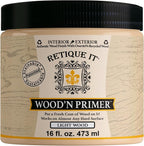Retique It Wood'n Primer - Paint it then stain it - Stainable Wood Fiber Paint (Light Wood, Medium)