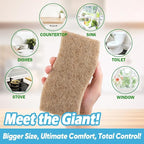 AIDEA XL Scrub Sponges Non-Scratch, 6Count, Large Natural Sponge for Non Stick Cookware, Sponges Kitchen, Cellulose Cleaning Sponge for Dishes, Kitchen, Bathroom, Household