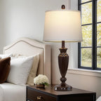 27'' Brown Living Room Lamps Set of 2, 3 Way Touch Control Table Lamps with USB A+C Ports, Modern Bedside Lamps, Elegant Metal Nightstand Lamps for Bedroom Office End Table Decoration