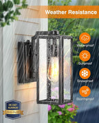 VIANIS Dusk to Dawn Outdoor Wall Lanterns,Black Exterior Light Fixture Wall Mount for House Front Porch,Anti-Rust Aluminium Modern Outdoor Coach Lantern with Tempered Glass Shade for Garage