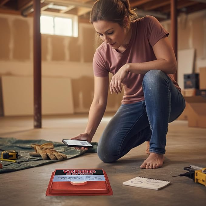 Vapor Score Moisture Tester for Concrete Slab, Calcium Chloride Test Kit – Easy-to-Use Water Damage Detector and Moisture Analyzer (3-Pack)