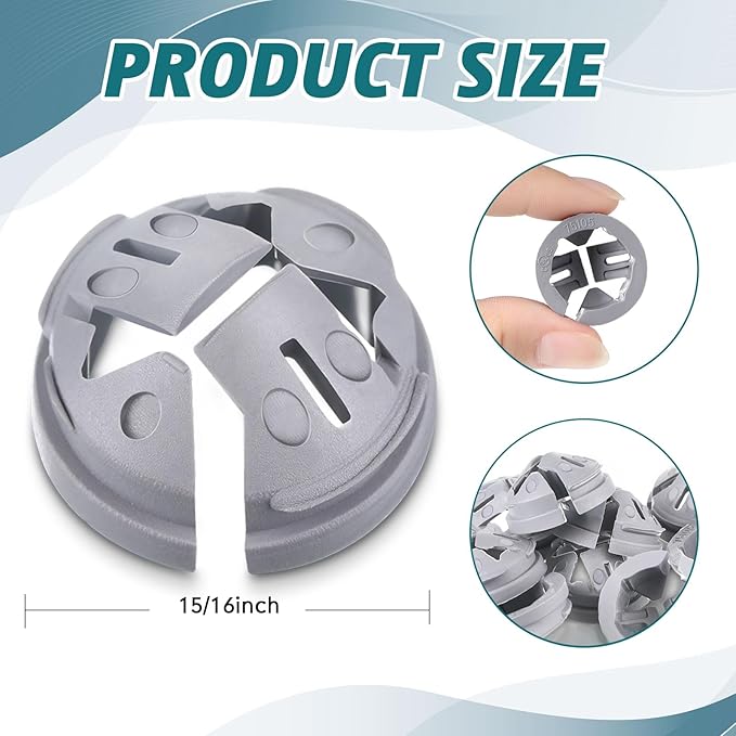 Sintuff 50 Pcs 3/8 in. - 1/2 in. Non Metallic Button Push-in Bulk Connector Gray Nm Cable Connector Electrical Conduit Fittings Fits for 1/2 Inch Knockouts