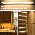 8 Pack F8T5/WW Fluorescent Bulbs Warm White, 12 inch Under Cabinet Light Bulb, T5 8 Watt Fluorescent Tube Soft White, G5 Mini Bi 460 Lumens No Dimmable