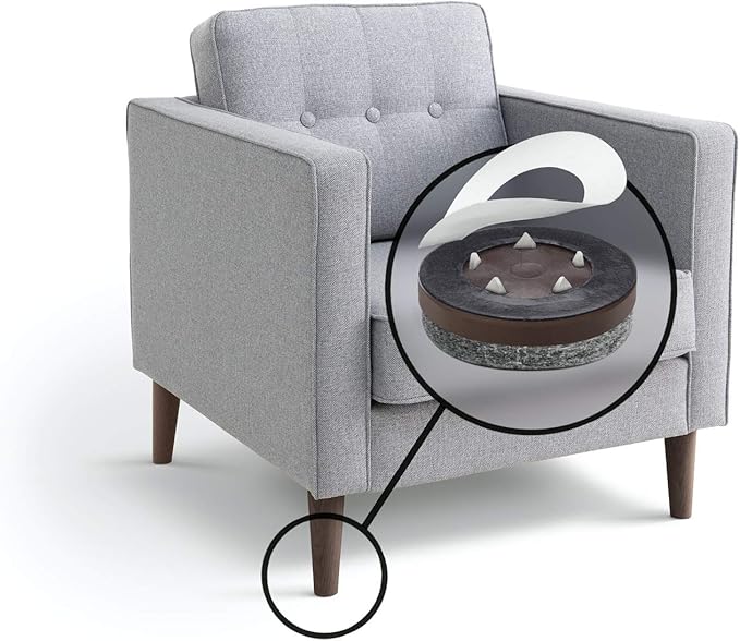 GorillaFelt CB270 Furniture Feet Floor Protectors/Felt Glides (Set of 4) Tap On Felt Furniture Pads Guaranteed to Stay On, 1-1/2 Inch Round Sliders