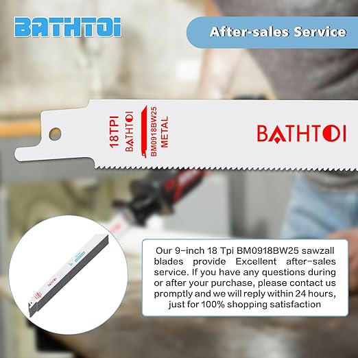 25 Pack 9 Inch 18 Tpi Reciprocating Saw Blades for Sheet Metal, Pipes, Nails Cutting, Profiles Cutting, Bi-Metal Sawzall Blades with 8% Cobalt for Longer Life and Faster Cutting Speed