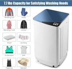 Casart Washing Machine Portable Washer W/ 7.7 Lbs Weight Capacity Washer and Dryer Full Automatic Washing Machine (Blue&White)