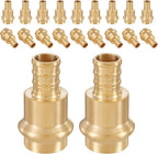 (Pack of 20) Seelink 1/2"Press x 1/2"Pex Crimp Coupling Brass Adapter, Press Fittings For Copper and Pex Pipe Connection(PEX1807344-20Pack)