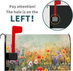 Kawani Spring Floral Mailbox Covers Magnetic Summer Wild Flower Mailbox Covers Magnetic Standard Size 25.5x21 Inch Spring Easter Holiday Post Letter Box Cover for Garden Yard Decor