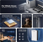 CAMPLUX Climatech 7 Tankless Water Heater Propane 132,000 BTU, 5.28 GPM On Demand Hot Water Heater Liquid Propane Indoor, 2.95 inch Flue Pipe Dia, White, CA528W