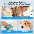 Natural Gas Tankless Water Heater - ORBEK 80,000 BTU Up to 3.6 GPM Indoor Installation - CSA Certified On-Demand Instant Hot Water Heater 3/4" NPT Connector Size