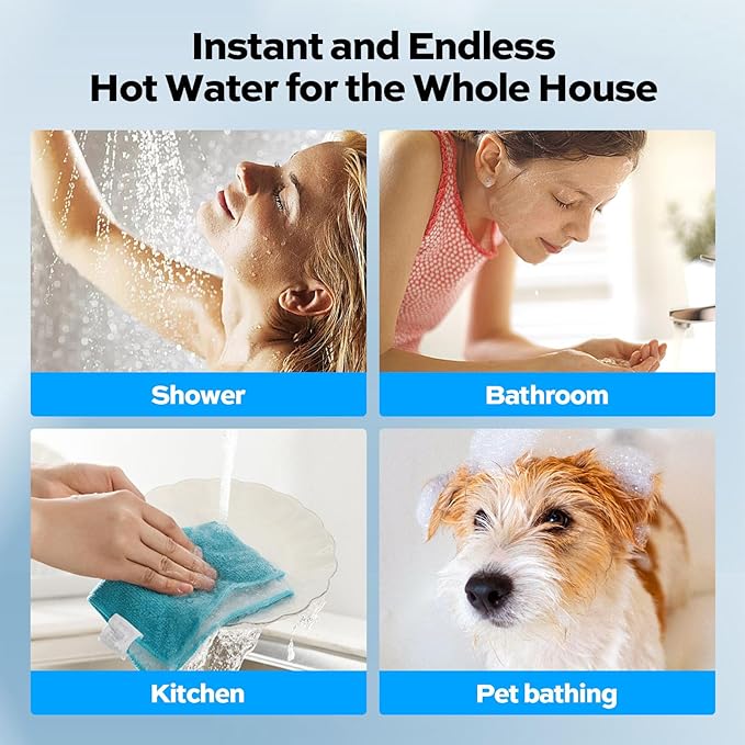 Natural Gas Tankless Water Heater - ORBEK 100,000 BTU Up to 4.3 GPM Indoor Installation - CSA Certified On-Demand Instant Hot Water Heater 3/4" NPT Connector Size