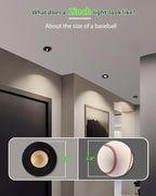 zouzai 2 Inch 5CCT Gimbal Black Led Recessed Lighting with Junction Box, 360°+90° Adjustable Led Recessed Lights, 2700K/3000K/3500K/4000K/5000K, 5W Eqv 50W, 550LM Brightness - ETL (Black, 1 Pack)