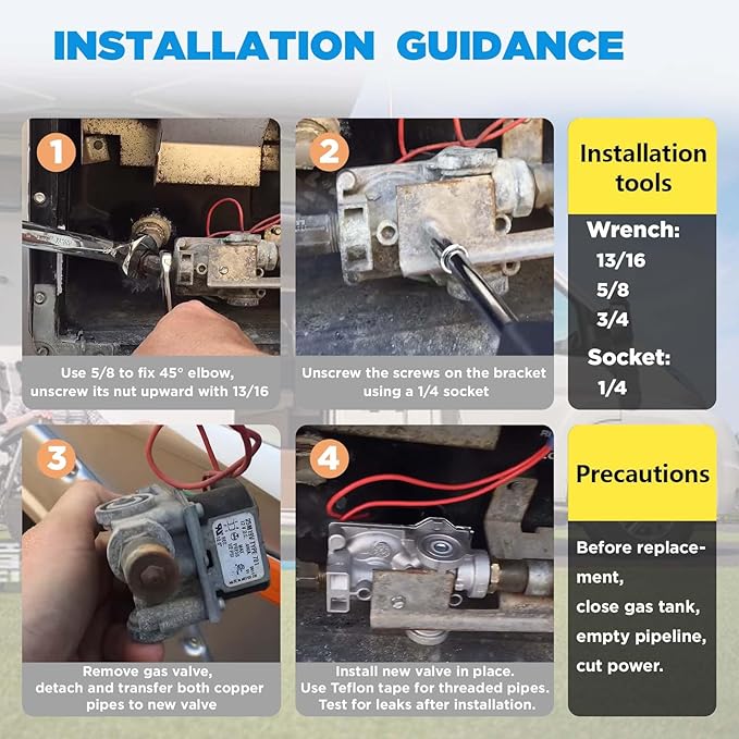 AITKEN RV Water Heater Gas Solenoid Valve for Atwood Electronic Spark Ignition, Heat Exchange, Combination Gas/Electric G10/ GC10/ GCH10/ GH10/ G16EXT/ GE16EXT 10 Gallon Water Heaters