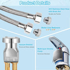 ZILAMPU Salon Shampoo Bowl Sink Faucet Vacuum Breaker Replacement Kit Hair Salon Waterproof Faucet with Shampoo Bowl Hose and Sprayer Replacement Parts for Shampoo Bed Basin for Backwash Barber Chair