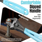 SHALL 3-Piece Adjustable Wrench Set, 10/8/6 Inch Cr-V Steel Wrench with Cushion Grip, Wide Jaw Black Oxide Wrench with Laser-etched SAE Scales for Home, Garage, Workshop and DIY