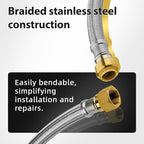 2 Pack Foskan 12-Inch Flexible Water Heater Connector Hose,with 1/2" Push-Fit x 3/4" FIP,Compatible with Copper, PEX, CPVC, and PE-RT Pipes for Water and Heating Use（12" Length）