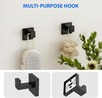 Matte Black 5-Pieces Bathroom Hardware Set, SUS304 Rustproof Steel 16" Rectangle Bathroom Towel Racks Accessories Set, Luxury Hotel Grade Organization Hardware Kit