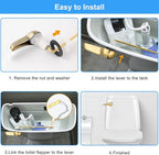 iFealClear 2 Pack Polished Gold Toilet Handle Replacement Kit, Universal Front Mount Toilet Tank Flush Lever Replacement, Solid Brass Toilet Trip Lever Fits Most Toilets, Gold Finish