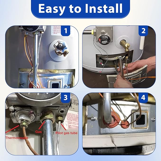 SP20075 Pilot and Igniter Assembly Replacement Kit for Natural Gas Water Heater Compatible with Rheem, GE