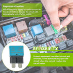 15A DC 12V-14V Auto Reset Circuit Breaker ATC/ATO Low Profile T1 Mini Blade Fuses Breakers for Car Trucks Marine Boat RV Solar and More,2 Pack