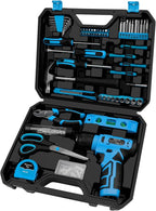 139-Piece Tool Set - Tool Kit with 8V Cordless Drill Driver in ToolBox Storage Case, General Household Drill Set for Home Repairs, Handyman, DIY Projects