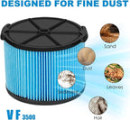 VF3500 Filter Replacement for Ridgid 4 Gallon Shop Vaccum, 26643 Fine Dust Filter for 3/4/4.5 Gallon Wet Dry Portable Vacuums, Replaces WD40700, WD30500-4 Pack