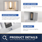 LED 15W Outdoor Sconce Lights Exterior/Interior 3 Colors Adjustable Wall Light Fixture IP65 Waterproof Porch Exterior Wall Sconce Modern Outdoor Lighting Square Aluminum White Up and Down Lights