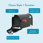 ARCHITECTURAL MAILBOXES Gibraltar Mailboxes Arlington Large Capacity Galvanized Steel Textured Black, Post-Mount Mailbox, AR15B000