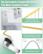 Universal Toilet Bowl Flush Handle Replacement Kit Side Mount, Toilet Repair Kit Inside Tank Chain Flusher Handle Lever Replacement Parts Compatible with American Standard Mansfield Kohler TOTO Eljer