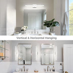 L LOHAS LED 31.5-Inch Bathroom Vanity Light Bar Over Mirror, Brushed Nickel Modern Bathroom Light Fixtures, 3CCT Adjustable LED Vanity Lights for Living Room Wall