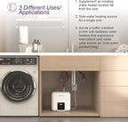 110V/115v/120V 1400-1500W Small Under Sink Tank 2.5 Gallon Water Heater Hot Storage，Mini Instant Electric RV TR Trailer Kitchen Compact Point-of-Use,2 PCs 16” Long 1/2”FIP Stainless Steel Hoses 9.5L…