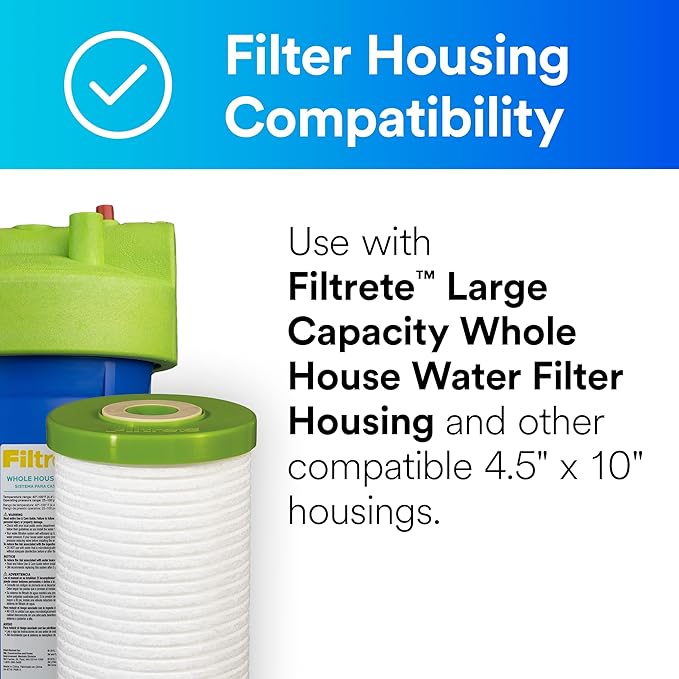 Filtrete Large Capacity Whole House Grooved Replacement Water Filter 4WH-HDGR-F01, 1-Pack, for use with 3WH-HD-S01 System