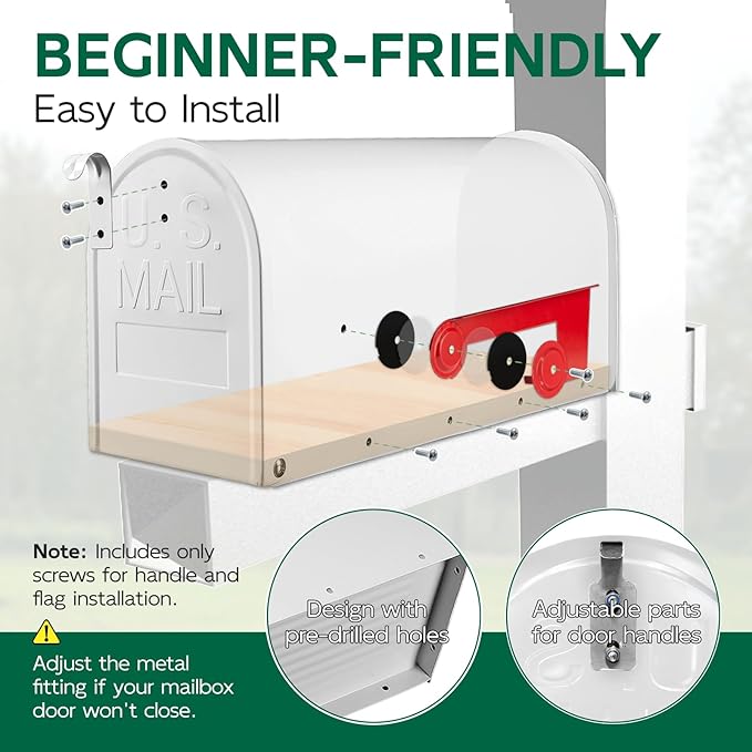 White Mailboxes for Outside Post Mount, Galvanized Steel Metal Mailbox, Standard Size, 20 x 8.7 x 6.7 Inches