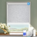 Motorized Blinds with Remote Cordless Automatic Motorized Shades Custom Blinds for Windows Smart Curtains Compatible with Alexa Google Home(Blackout Jacquard Grey,W47 x H72in)