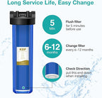 SimPure 20" x 4.5" Carbon and KDF Filters, Whole House KDF/GAC Heavy Metal Water Filter Cartridge Replacement for DB20P, DB20P-3KDF (6 Pack)