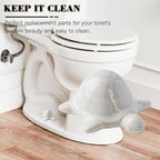 Toilet Bolt Covers, Turtle Ceramic Bolt Caps - Fun and Cute Bathroom Decor for Easy Installation - Decorative Bolt Caps for Bottom of Toilet (White turtle 2pcs)