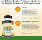 Prebiotics for Advanced Gut Health - Immune System Support & Dietary Fiber - Fuels Good Bacteria Growth to Promote Digestive Health - Gas & Digestion Support - Probiotics for Men & Women -120 Capsules