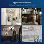 FLSNT Dimmable LED Candelabra Bulbs, 60W Equivalent LED Chandelier Light Bulbs, 5000K Daylight, E26 Base, 550LM, 6 Pack UL,CA65 Listed.