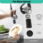 Commercial Sink Faucet with Sprayer Wall Mount, 21" Height 8 inch Center with Solid Brass & Polished Chrome, Add-on 8" Swing Spout for 1 or 2 Compartment Kitchen Sink